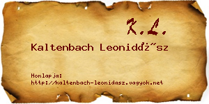 Kaltenbach Leonidász névjegykártya
